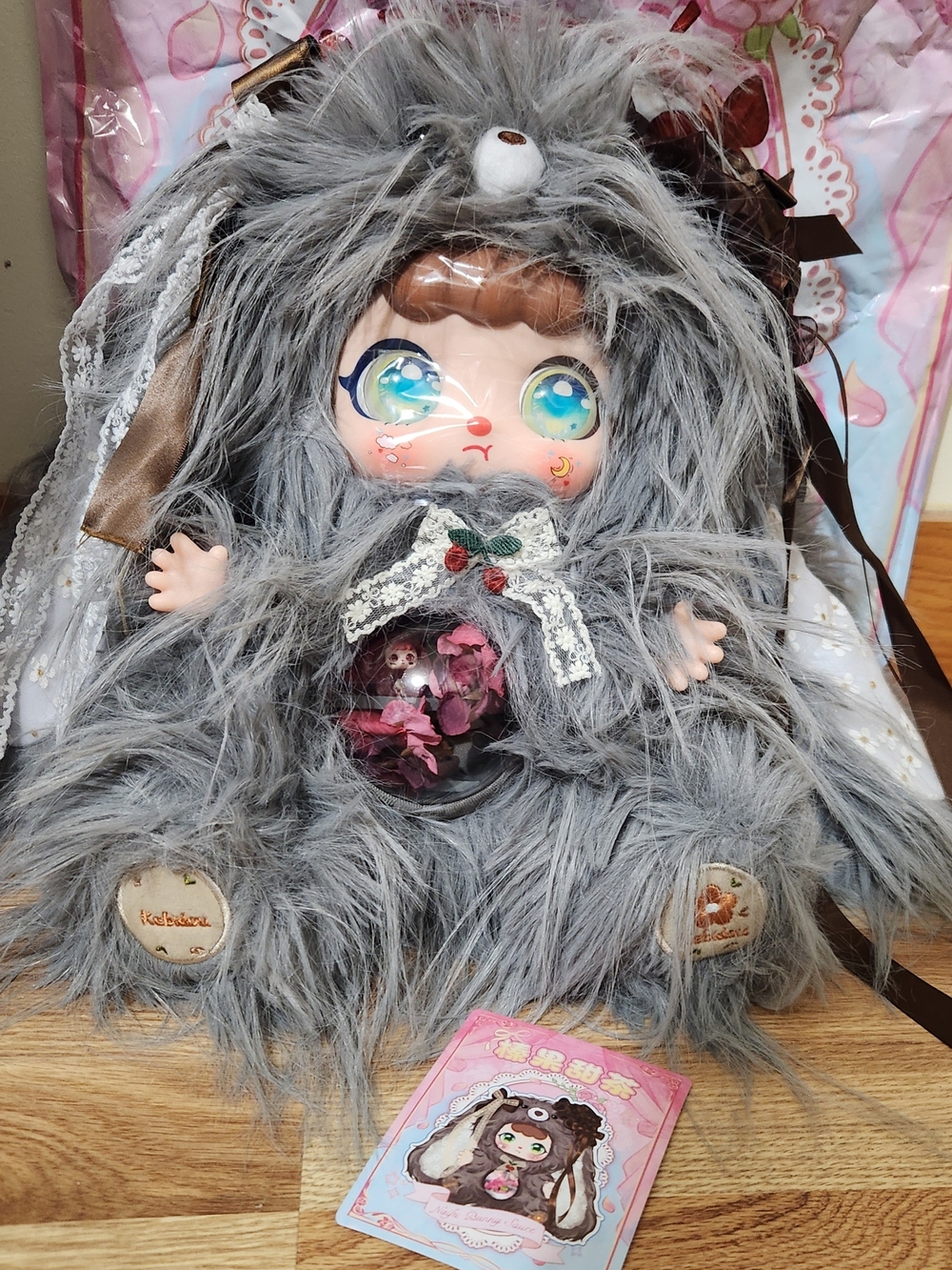 Kebidou Nai Fu Bunny Sauce 600%  LIGHTS UP Gray NEW